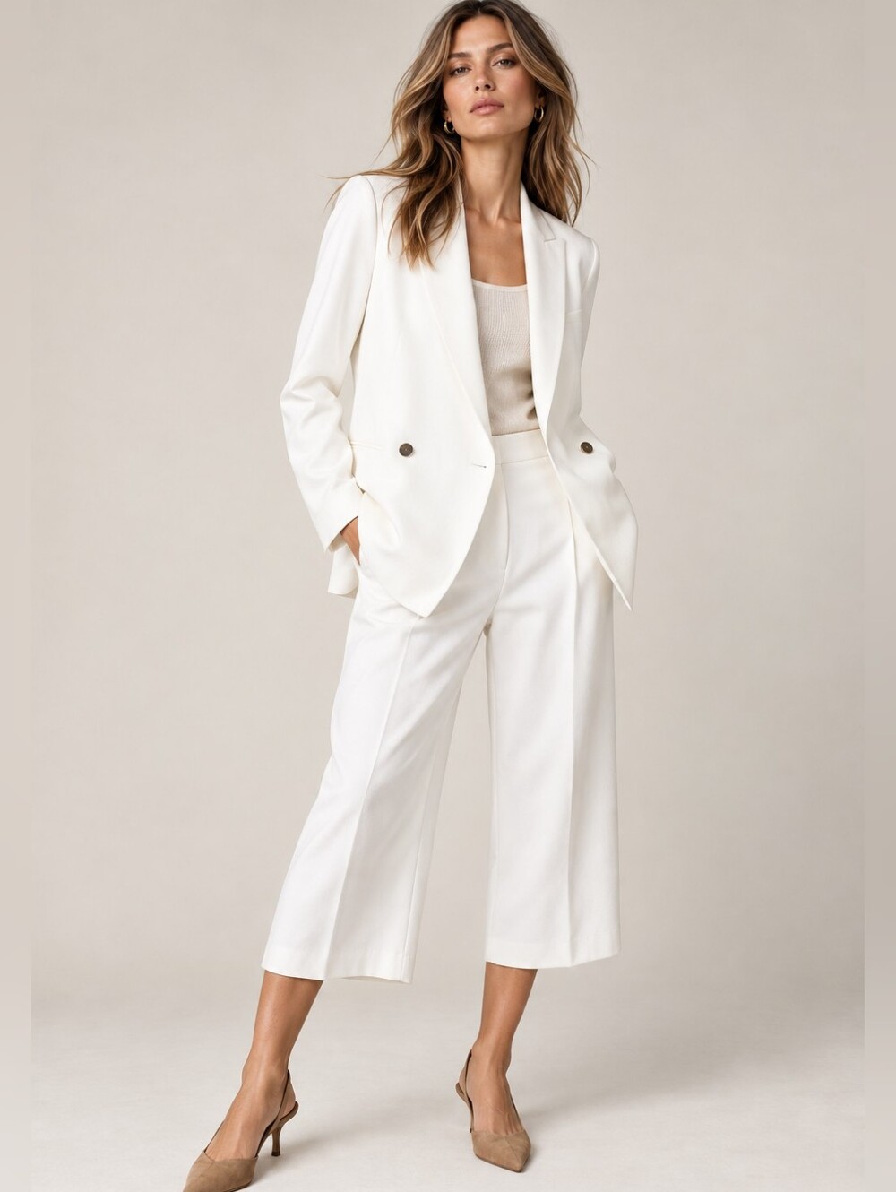 NWT Club Monaco White Linen Blend Double Breasted Natalina Blazer Size 6